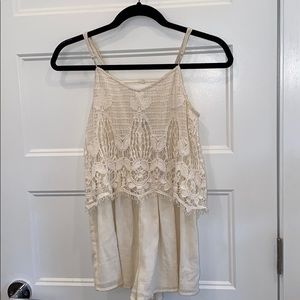 Women’s cream shorts romper size xs